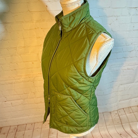 J. Crew Olive Green Quilted Puffer Vest Women 0 2 XS - Picture 5 of 10